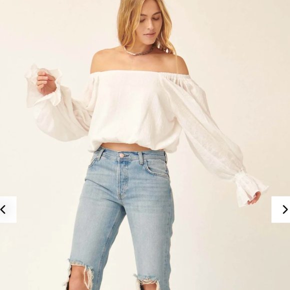 Wishful Dreaming Plaid Open-Back Peasant Top - Picture 3 of 6